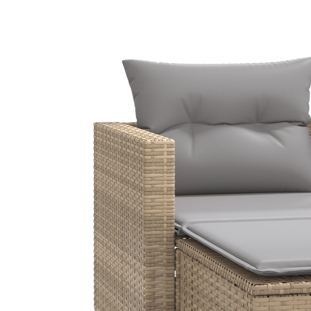 Tuinbank 2-zits met voetenbanken poly rattan beige is nu te koop bij PeponiXL, paradijselijk wonen!