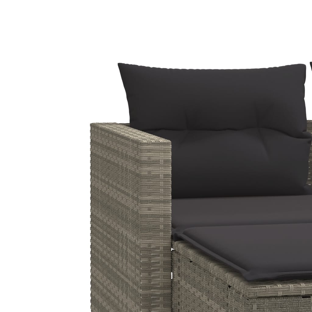 Tuinbank 2-zits met voetenbanken poly rattan lichtgrijs is nu te koop bij PeponiXL, paradijselijk wonen!