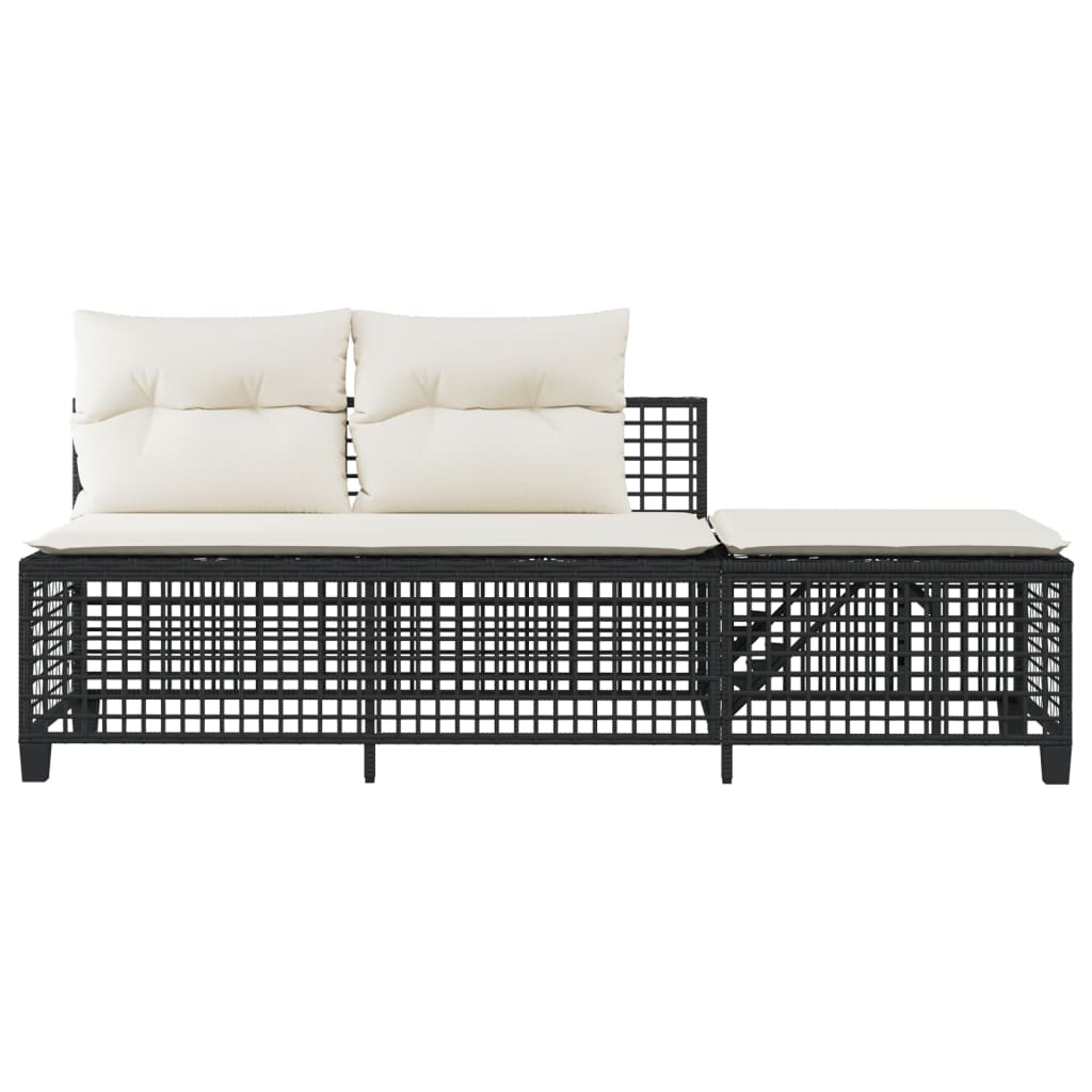 3-delige Loungeset met kussens poly rattan zwart is nu te koop bij PeponiXL, paradijselijk wonen!