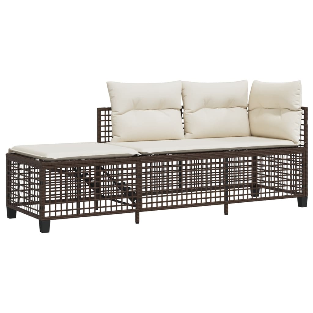 3-delige Loungeset met kussens poly rattan bruin is nu te koop bij PeponiXL, paradijselijk wonen!