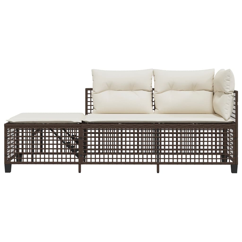 3-delige Loungeset met kussens poly rattan bruin is nu te koop bij PeponiXL, paradijselijk wonen!