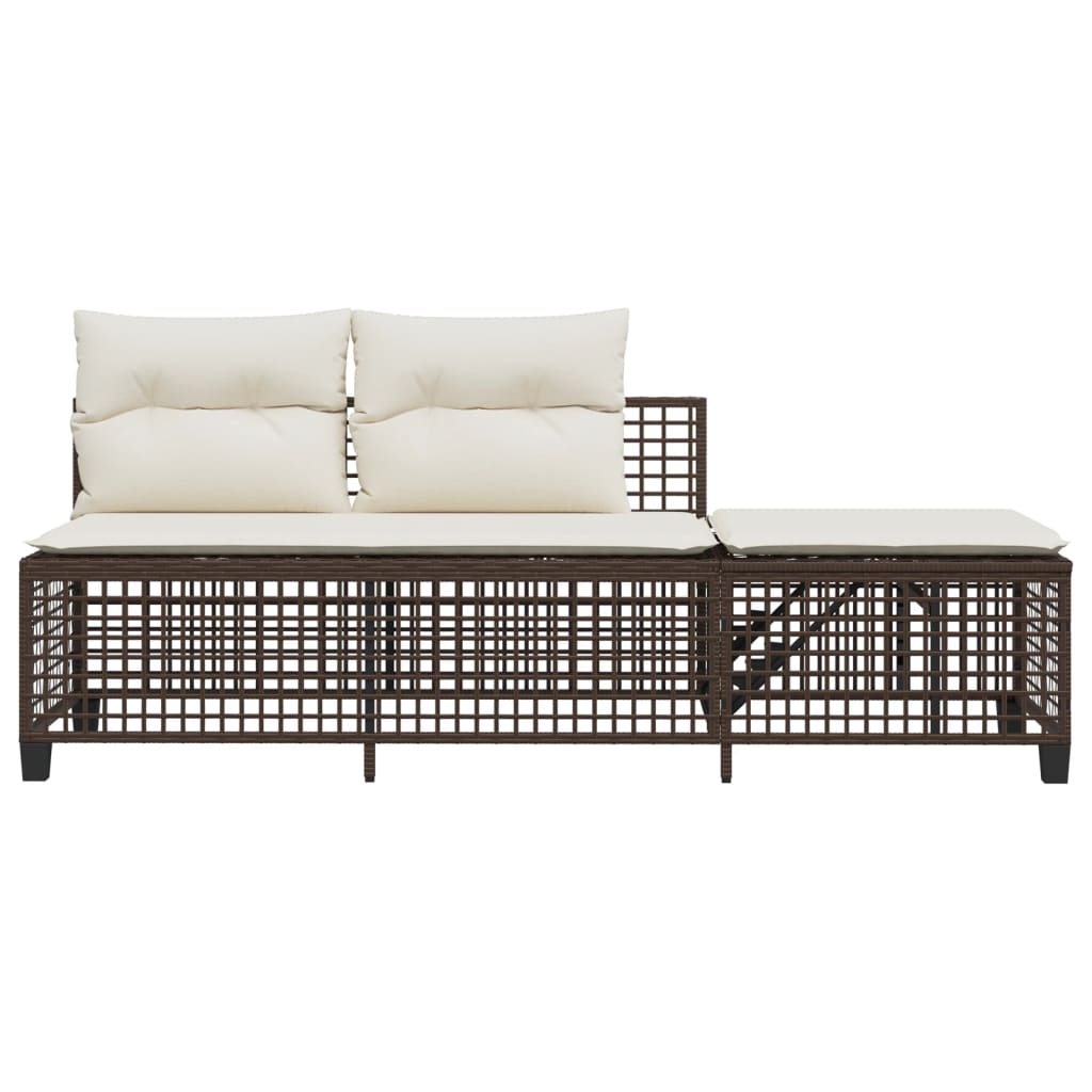 3-delige Loungeset met kussens poly rattan bruin is nu te koop bij PeponiXL, paradijselijk wonen!