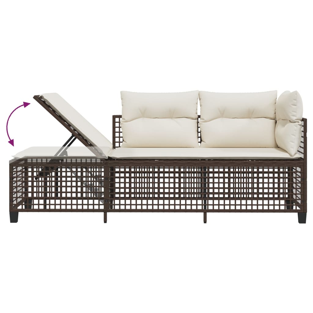 3-delige Loungeset met kussens poly rattan bruin is nu te koop bij PeponiXL, paradijselijk wonen!