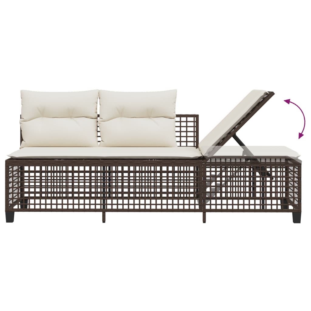 3-delige Loungeset met kussens poly rattan bruin is nu te koop bij PeponiXL, paradijselijk wonen!