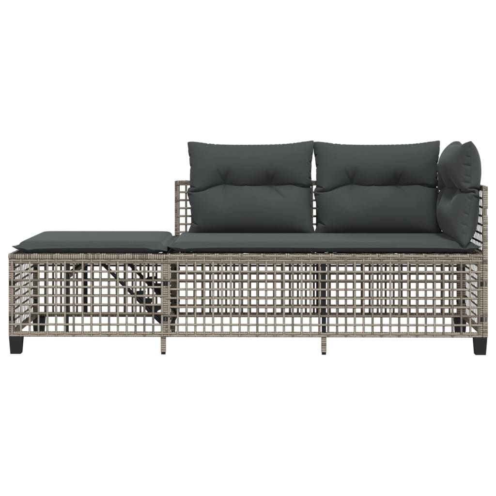 3-delige Loungeset met kussens poly rattan grijs is nu te koop bij PeponiXL, paradijselijk wonen!