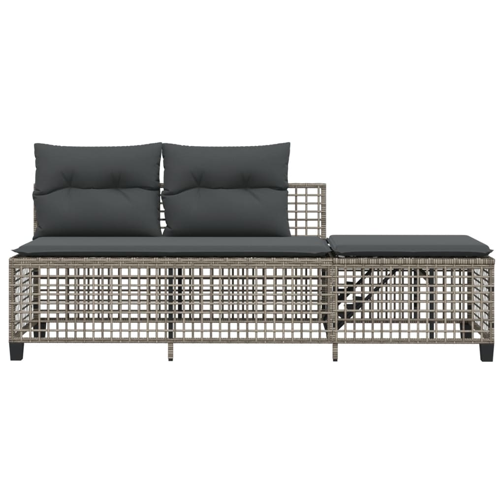 3-delige Loungeset met kussens poly rattan grijs is nu te koop bij PeponiXL, paradijselijk wonen!