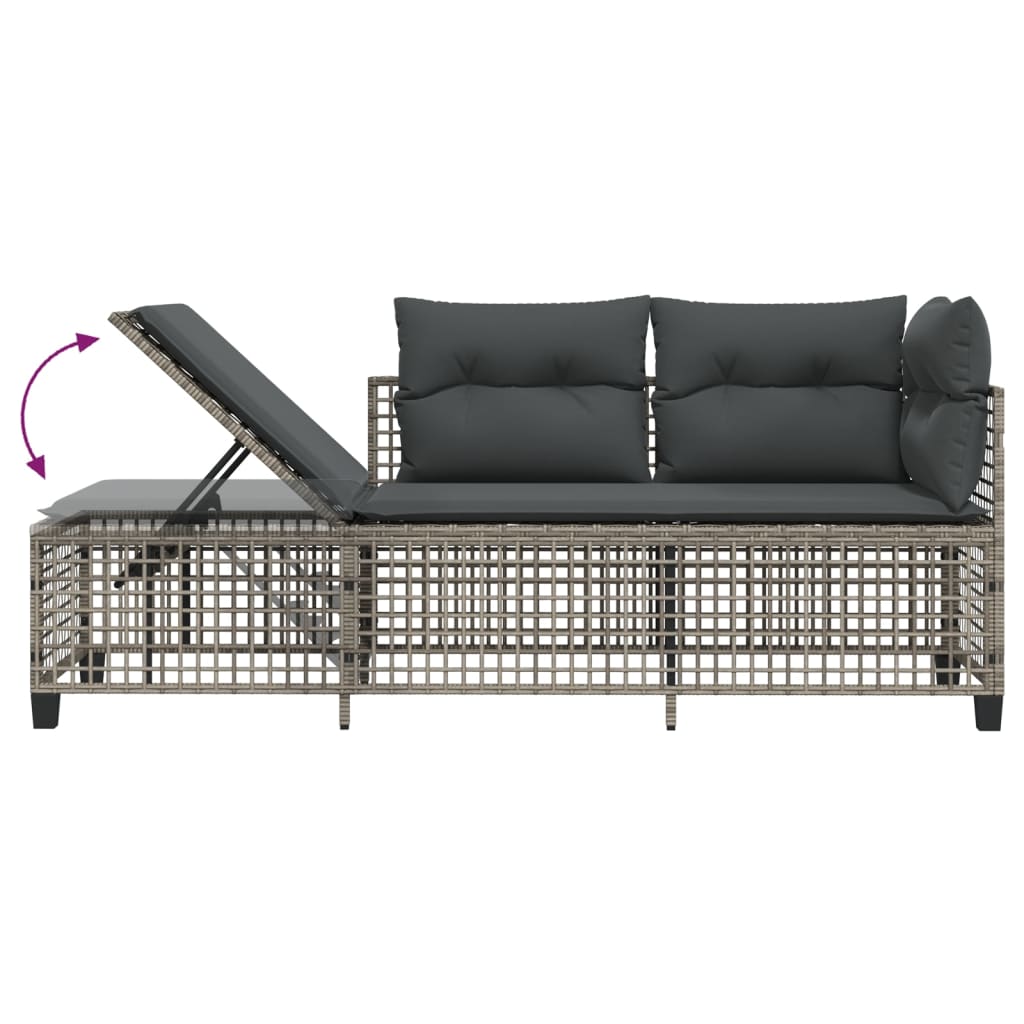3-delige Loungeset met kussens poly rattan grijs is nu te koop bij PeponiXL, paradijselijk wonen!