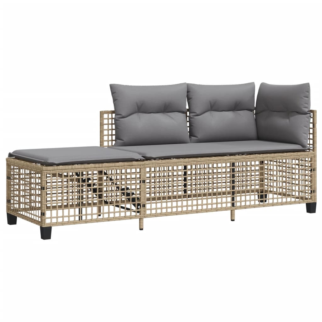 3-delige Loungeset met kussens poly rattan gemengd beige is nu te koop bij PeponiXL, paradijselijk wonen!