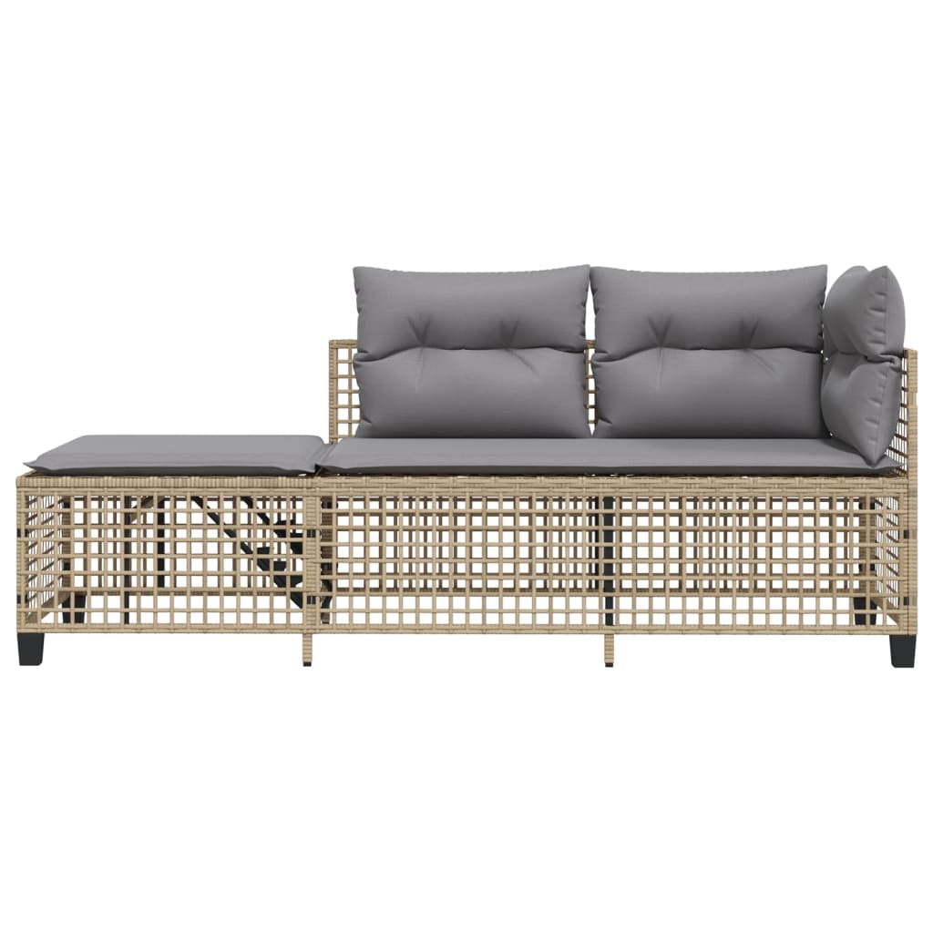 3-delige Loungeset met kussens poly rattan gemengd beige is nu te koop bij PeponiXL, paradijselijk wonen!