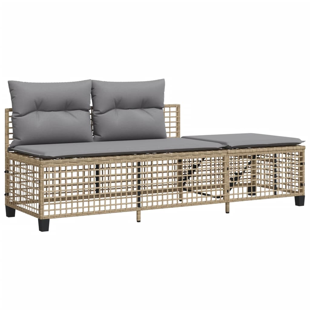 3-delige Loungeset met kussens poly rattan gemengd beige is nu te koop bij PeponiXL, paradijselijk wonen!