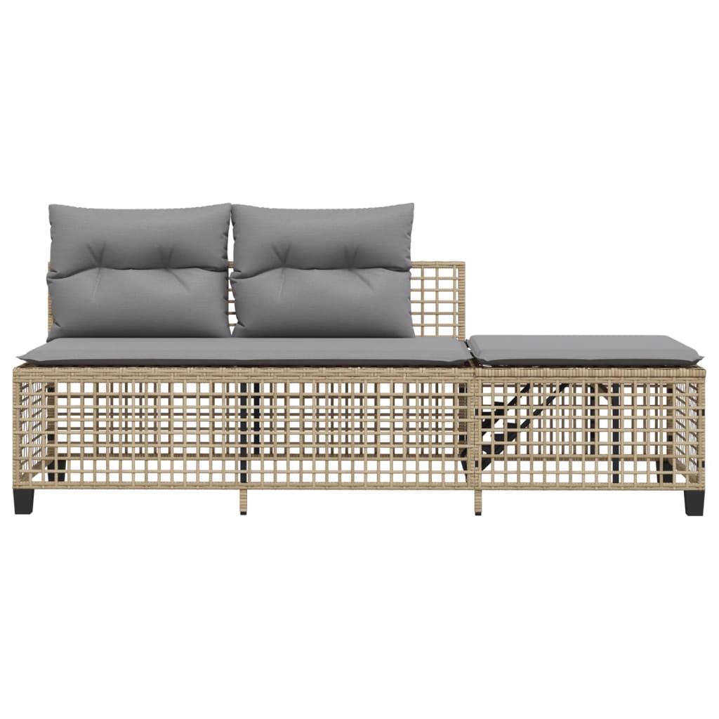 3-delige Loungeset met kussens poly rattan gemengd beige is nu te koop bij PeponiXL, paradijselijk wonen!