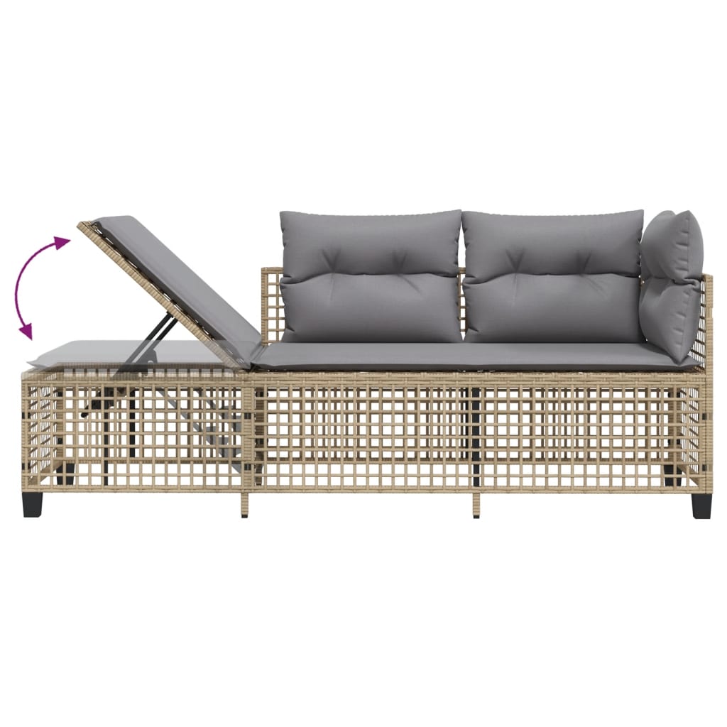 3-delige Loungeset met kussens poly rattan gemengd beige is nu te koop bij PeponiXL, paradijselijk wonen!