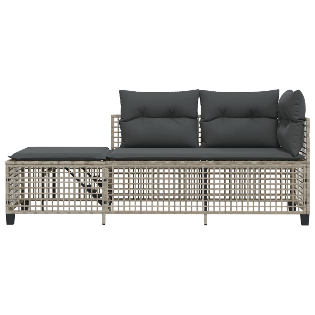 3-delige Loungeset met kussens poly rattan lichtgrijs is nu te koop bij PeponiXL, paradijselijk wonen!