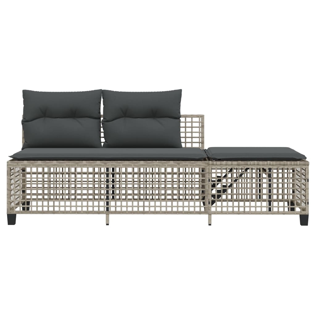 3-delige Loungeset met kussens poly rattan lichtgrijs is nu te koop bij PeponiXL, paradijselijk wonen!