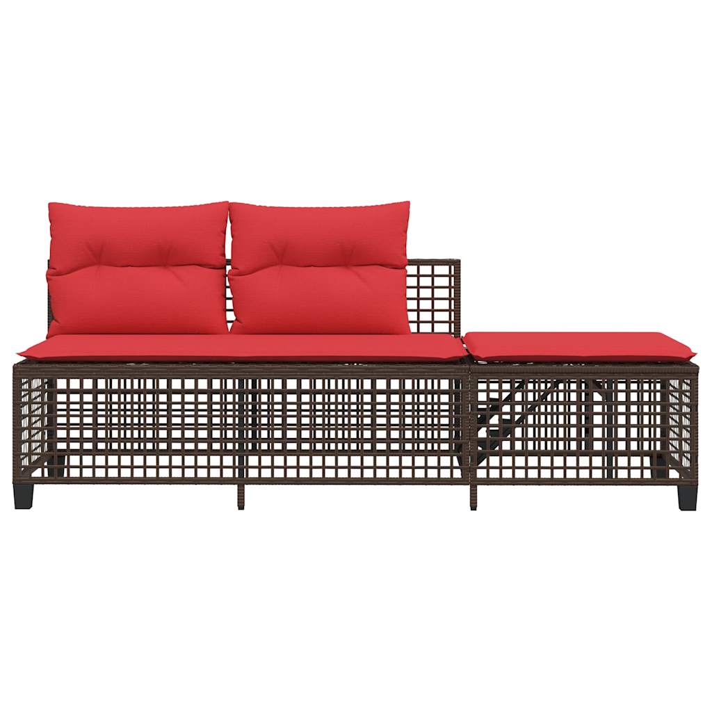 3-delige hoektuinbankset met kussens, bruin polyrotan is nu te koop bij PeponiXL, paradijselijk wonen!