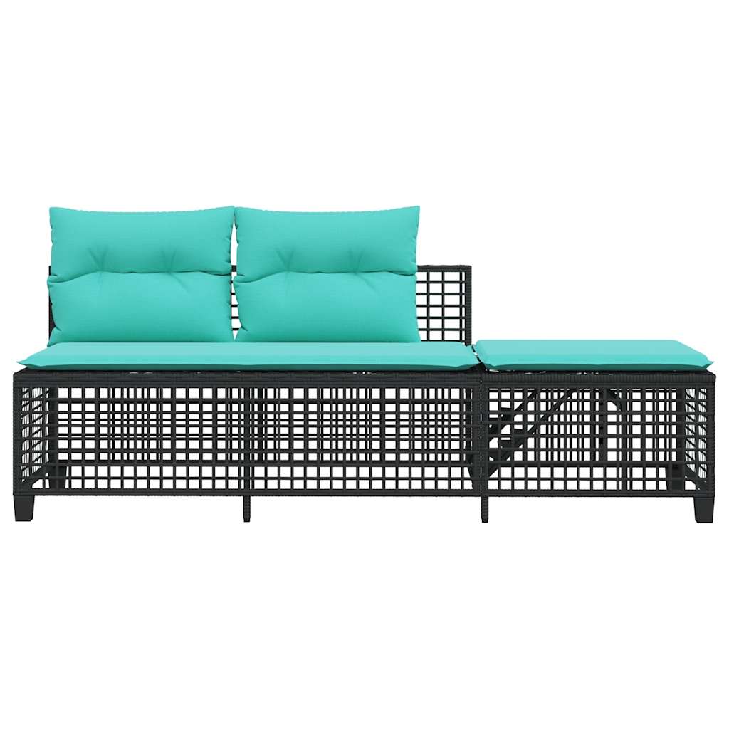3-delige hoektuinbankset met kussens, zwart polyrotan is nu te koop bij PeponiXL, paradijselijk wonen!