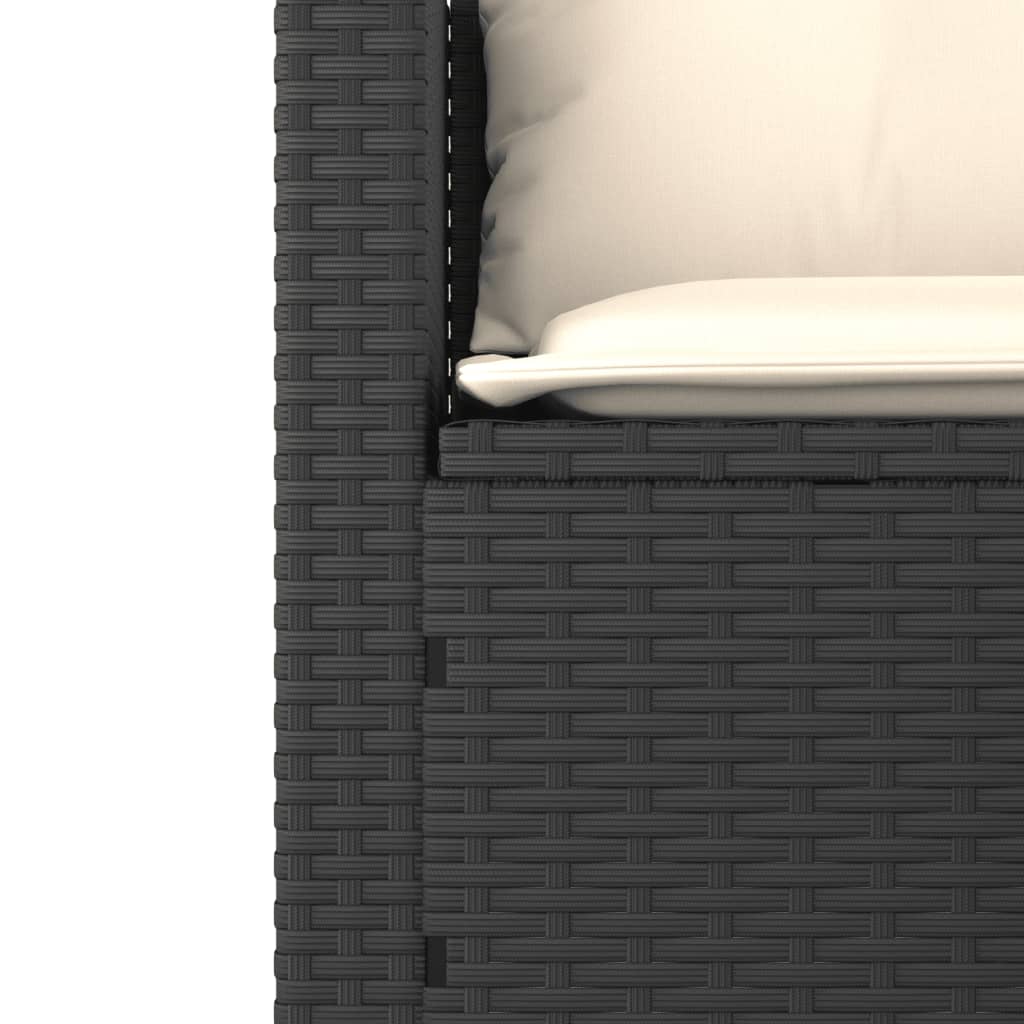 3-delige Loungeset met kussens poly rattan zwart is nu te koop bij PeponiXL, paradijselijk wonen!