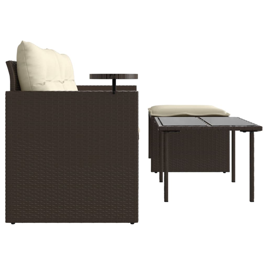 3-delige Loungeset met kussens poly rattan bruin is nu te koop bij PeponiXL, paradijselijk wonen!