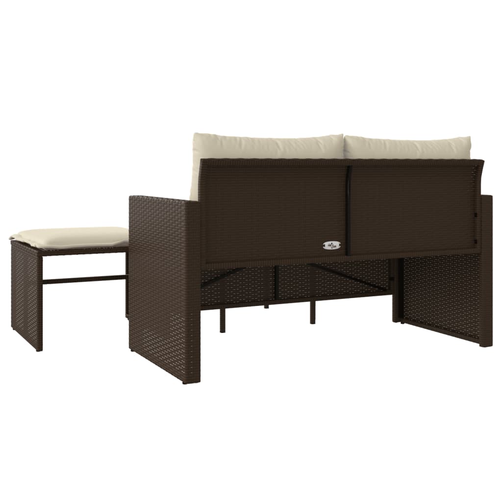 3-delige Loungeset met kussens poly rattan bruin is nu te koop bij PeponiXL, paradijselijk wonen!
