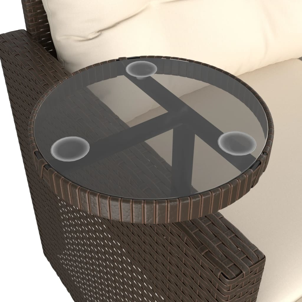 3-delige Loungeset met kussens poly rattan bruin is nu te koop bij PeponiXL, paradijselijk wonen!