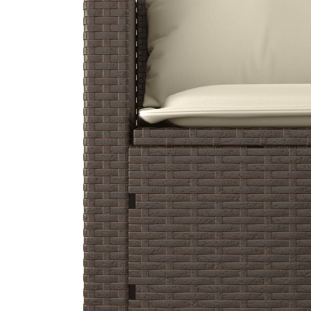 3-delige Loungeset met kussens poly rattan bruin is nu te koop bij PeponiXL, paradijselijk wonen!
