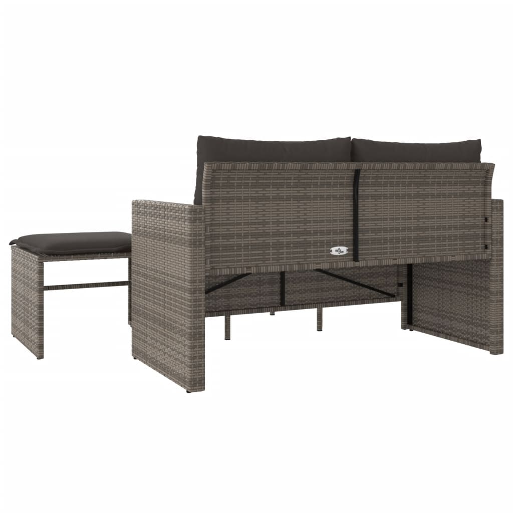 3-delige Loungeset met kussens poly rattan grijs is nu te koop bij PeponiXL, paradijselijk wonen!