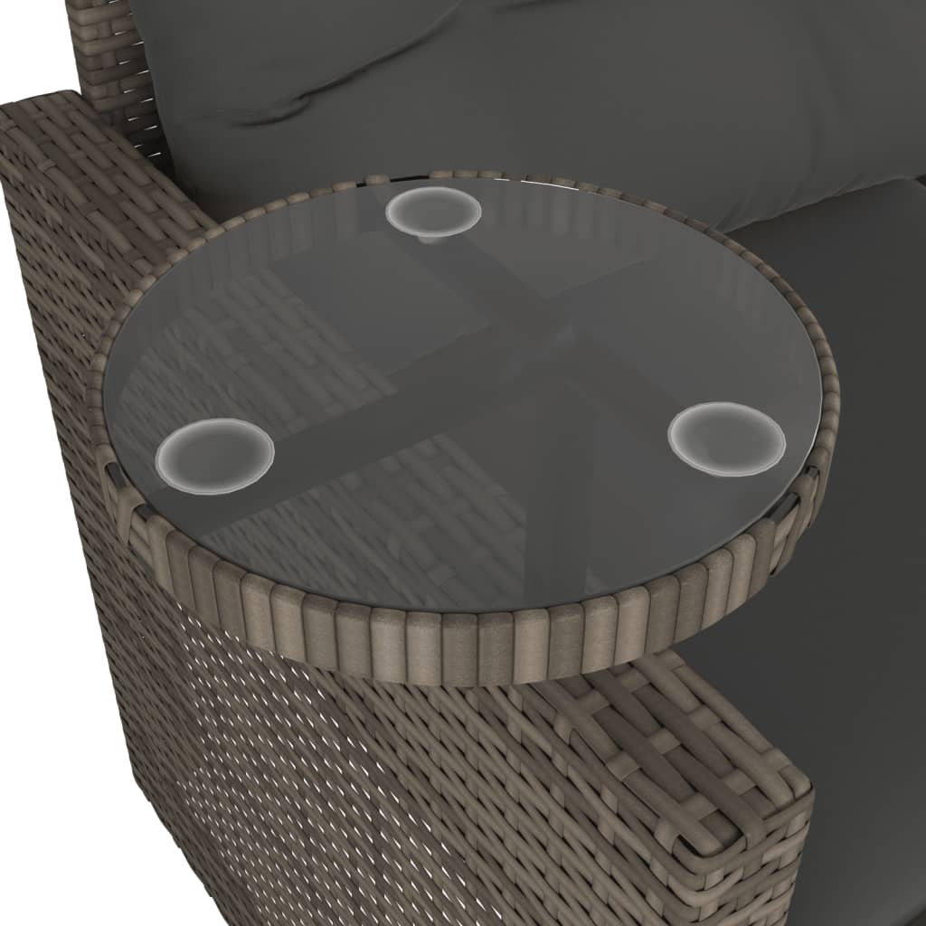 3-delige Loungeset met kussens poly rattan grijs is nu te koop bij PeponiXL, paradijselijk wonen!