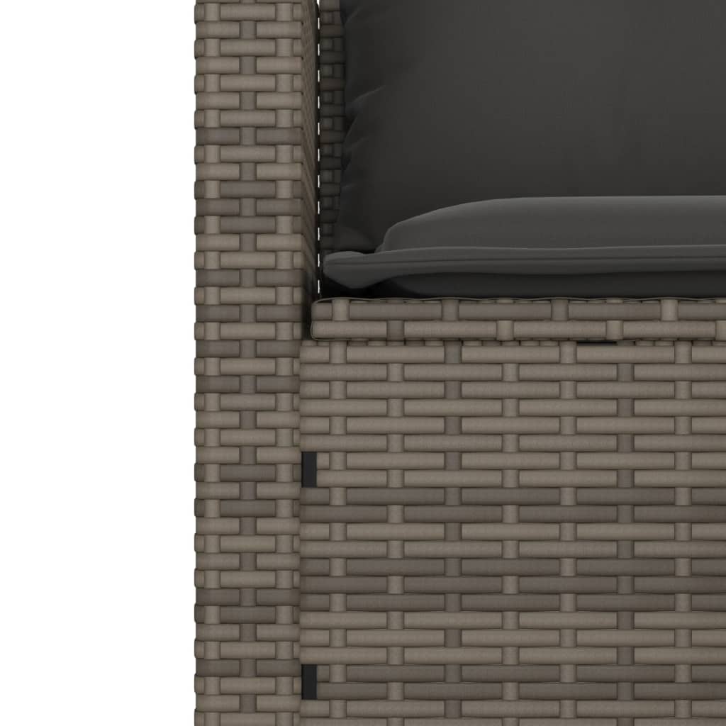 3-delige Loungeset met kussens poly rattan grijs is nu te koop bij PeponiXL, paradijselijk wonen!