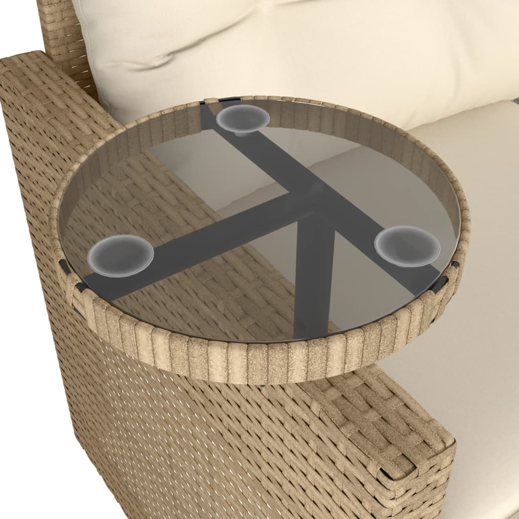 3-delige Loungeset met kussens poly rattan beige is nu te koop bij PeponiXL, paradijselijk wonen!