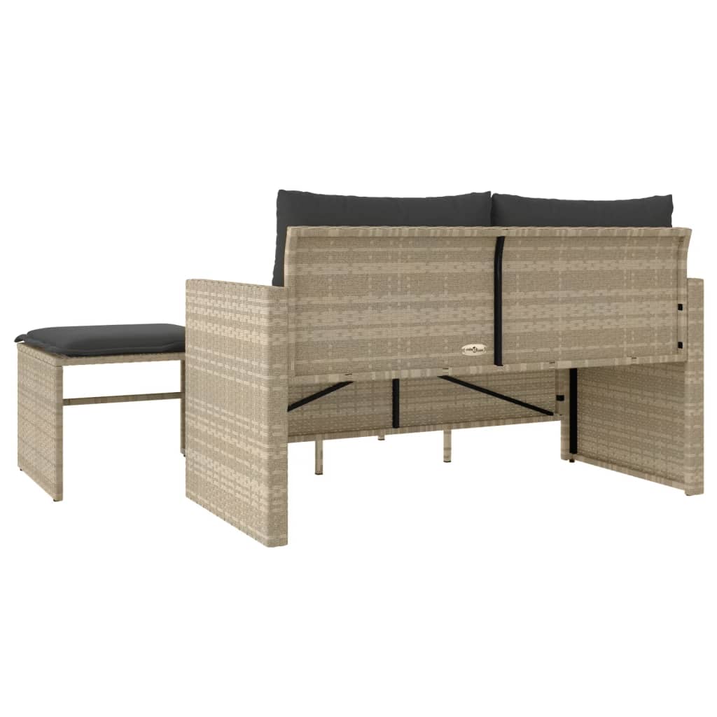 3-delige Loungeset met kussens poly rattan lichtgrijs is nu te koop bij PeponiXL, paradijselijk wonen!