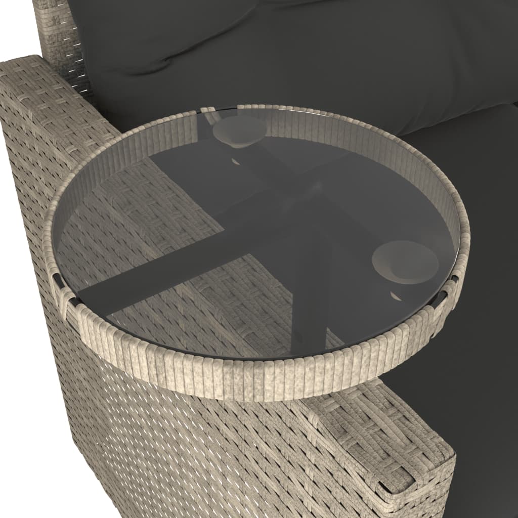 3-delige Loungeset met kussens poly rattan lichtgrijs is nu te koop bij PeponiXL, paradijselijk wonen!