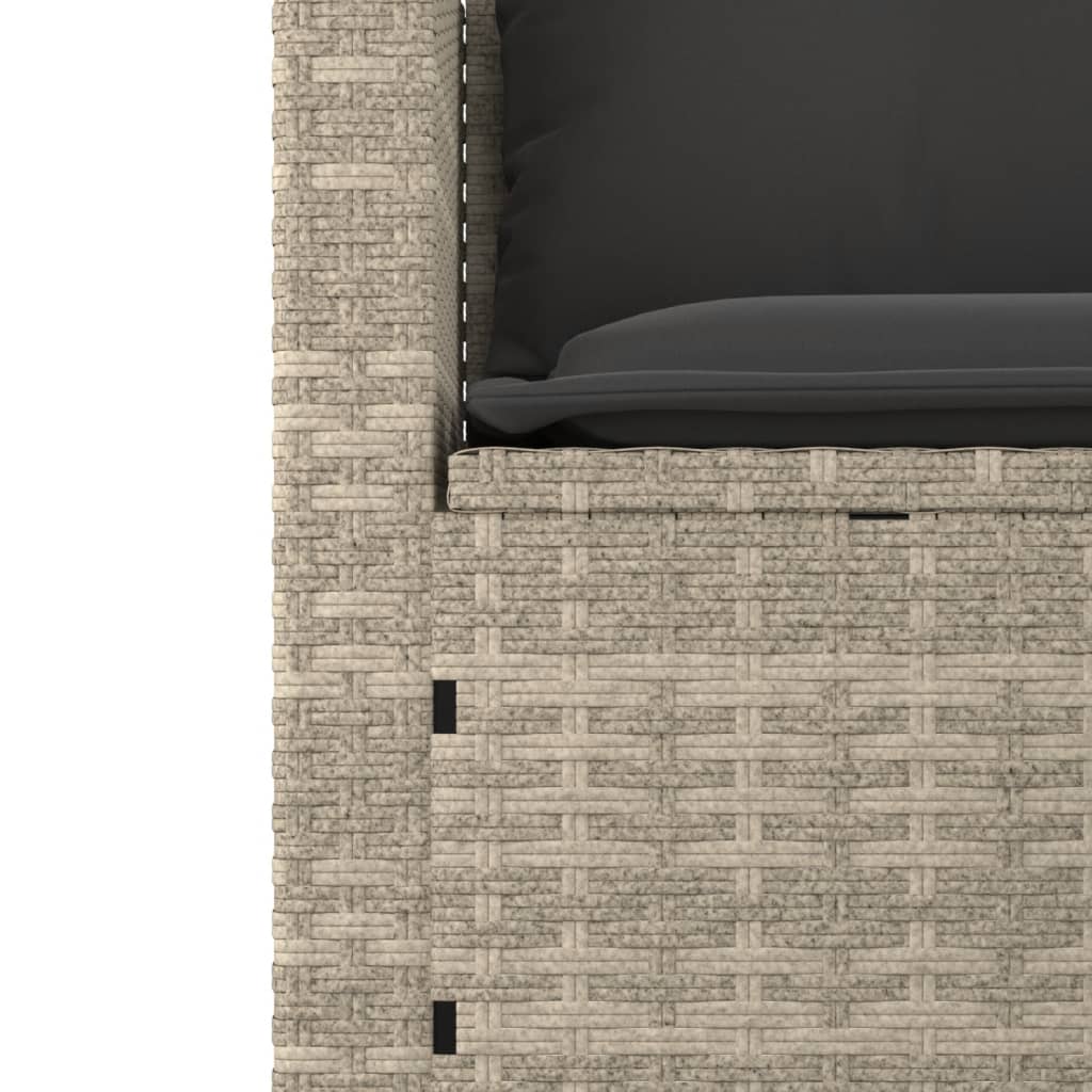 3-delige Loungeset met kussens poly rattan lichtgrijs is nu te koop bij PeponiXL, paradijselijk wonen!
