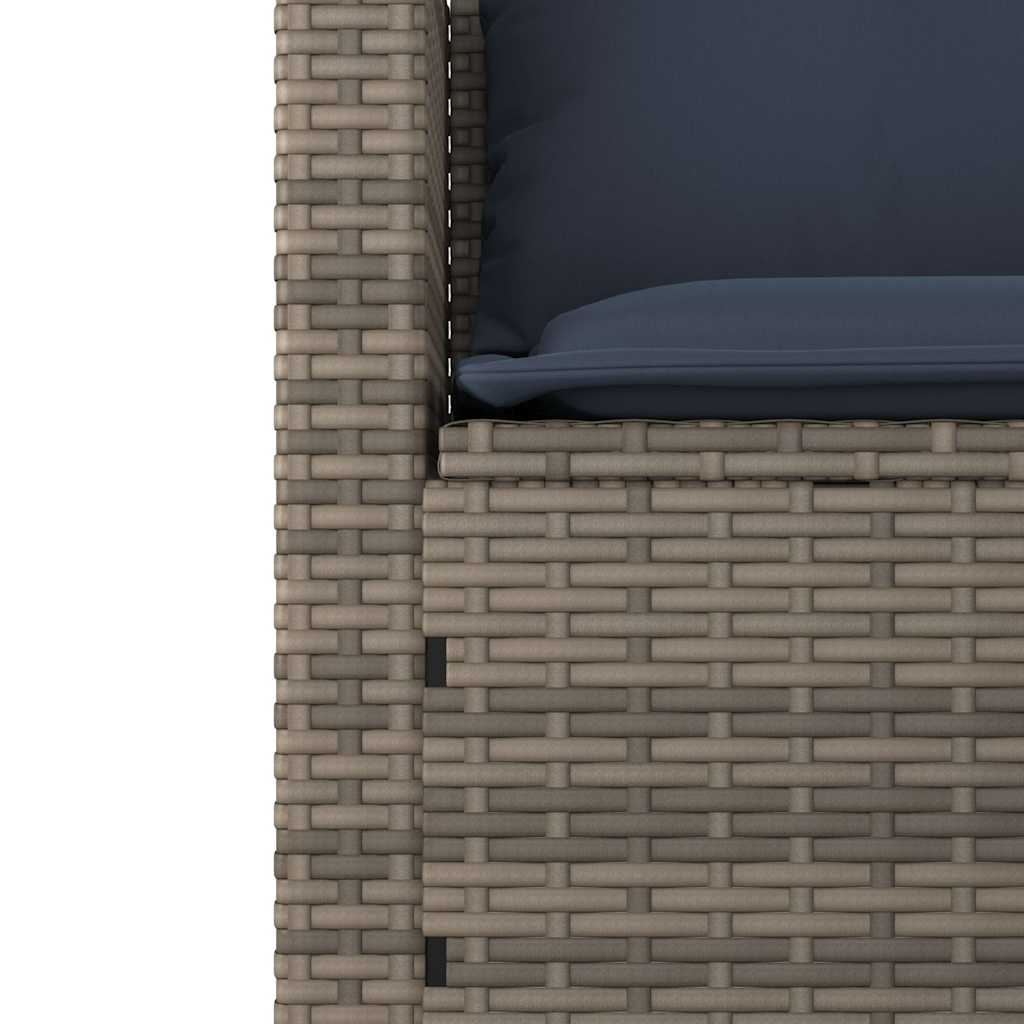 3-delige tuinbankset met kussens, grijs polyrotan is nu te koop bij PeponiXL, paradijselijk wonen!