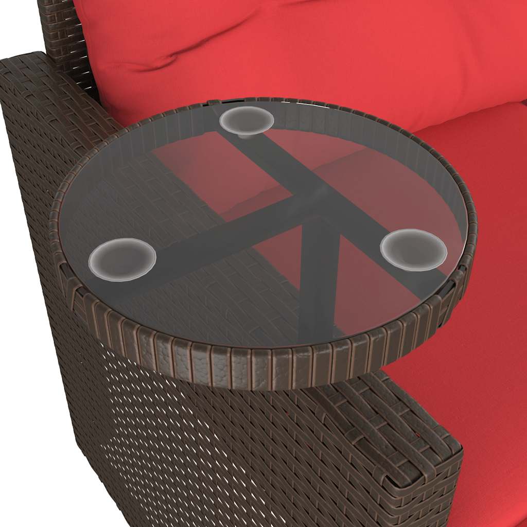 3-delige tuinbankset met kussens, bruin polyrotan is nu te koop bij PeponiXL, paradijselijk wonen!