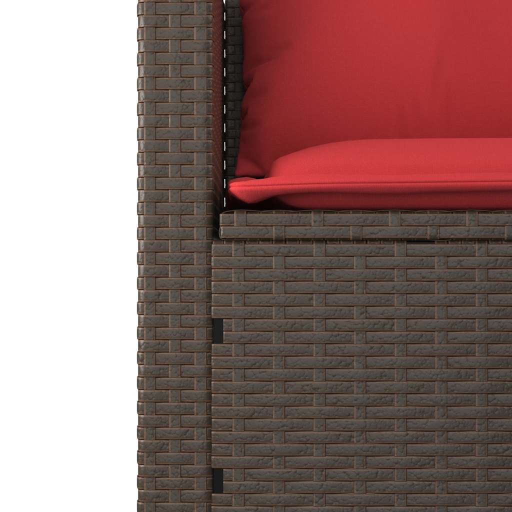 3-delige tuinbankset met kussens, bruin polyrotan is nu te koop bij PeponiXL, paradijselijk wonen!