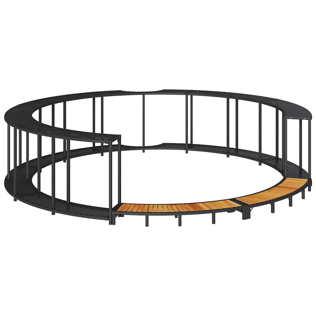 Hottub Surround opbergruimte houten opstapje poly rattan zwart is nu te koop bij PeponiXL, paradijselijk wonen!