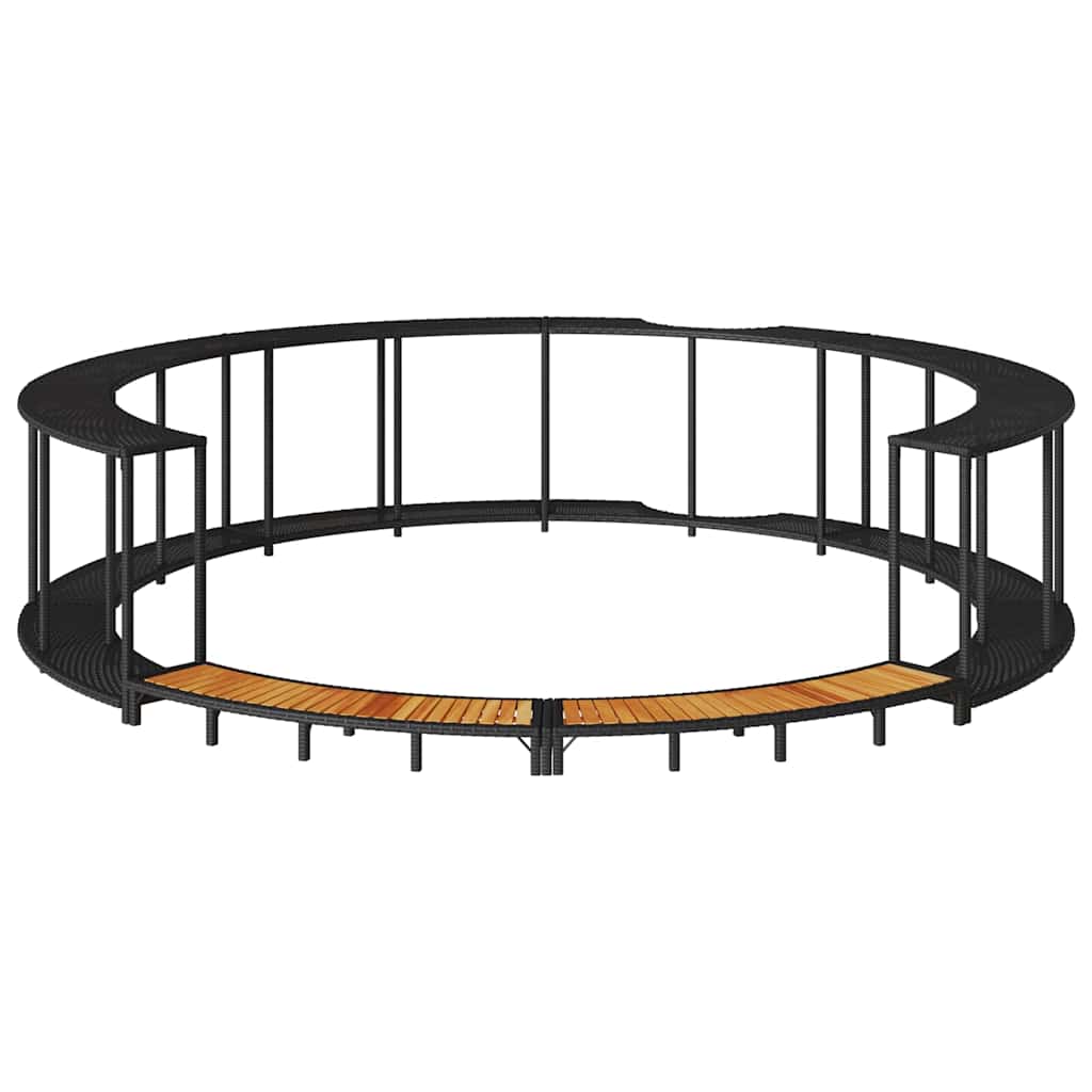 Hottub Surround opbergruimte houten opstapje poly rattan zwart is nu te koop bij PeponiXL, paradijselijk wonen!