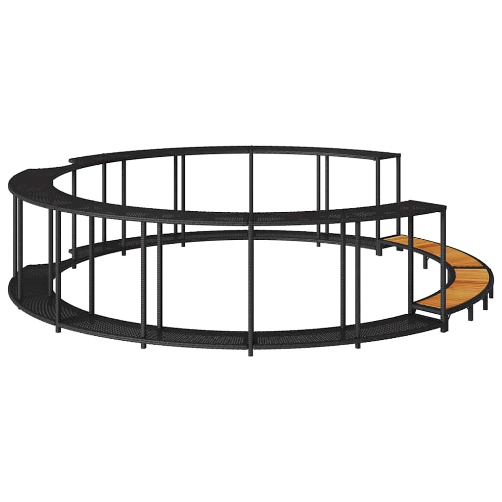 Hottub Surround opbergruimte houten opstapje poly rattan zwart is nu te koop bij PeponiXL, paradijselijk wonen!