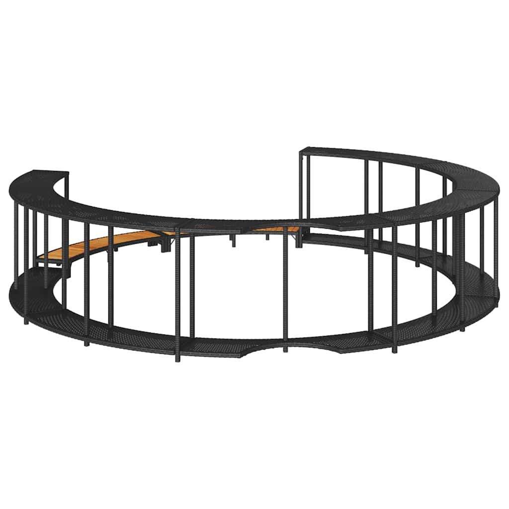 Hottub Surround opbergruimte houten opstapje poly rattan zwart is nu te koop bij PeponiXL, paradijselijk wonen!
