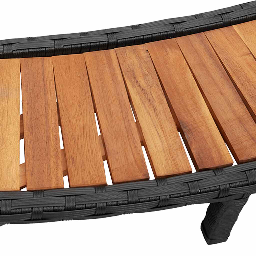 Hottub Surround opbergruimte houten opstapje poly rattan zwart is nu te koop bij PeponiXL, paradijselijk wonen!