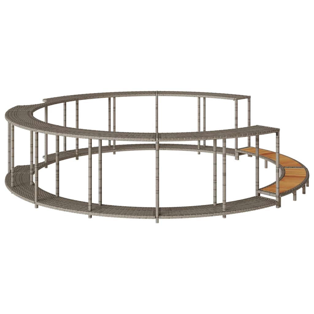 Hottub ombouw opbergruimte en houten opstapje poly rattan grijs is nu te koop bij PeponiXL, paradijselijk wonen!