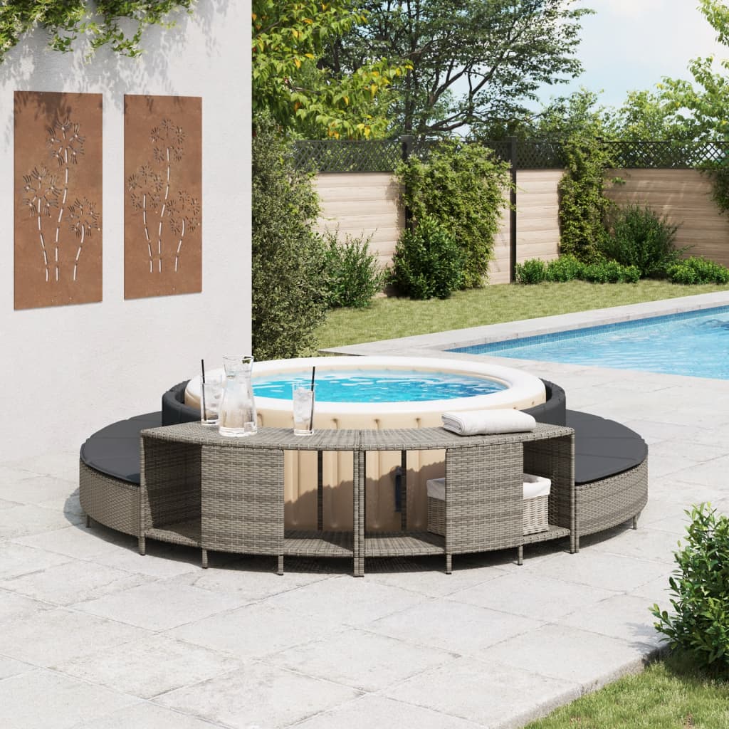 Opbergschappen voor hottub 2 st poly rattan grijs is nu te koop bij PeponiXL, paradijselijk wonen!