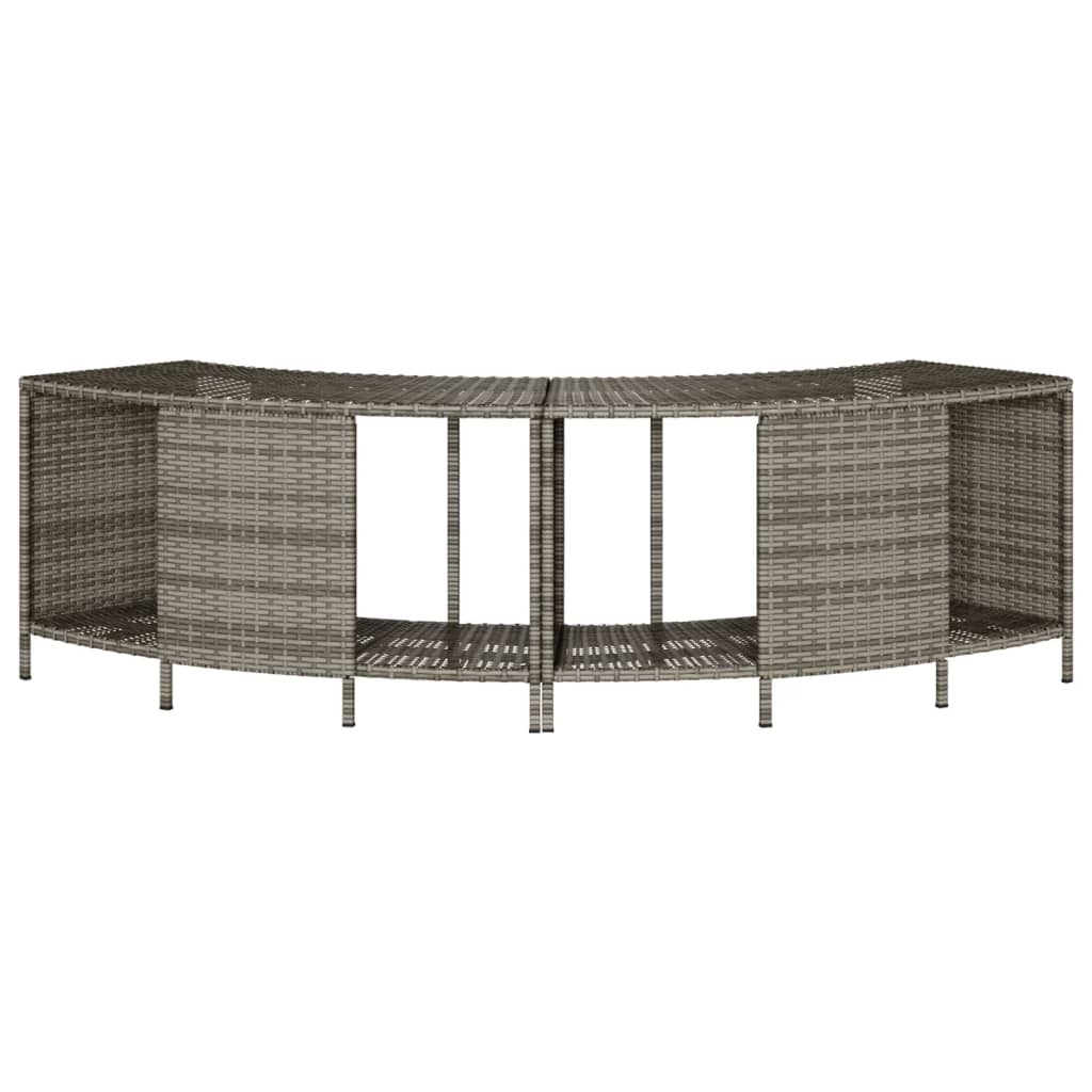 Opbergschappen voor hottub 2 st poly rattan grijs is nu te koop bij PeponiXL, paradijselijk wonen!