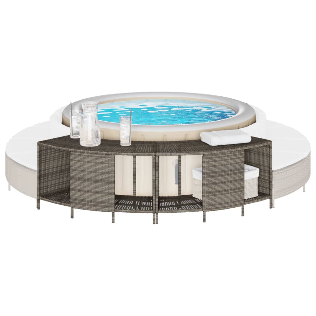 Opbergschappen voor hottub 2 st poly rattan grijs is nu te koop bij PeponiXL, paradijselijk wonen!