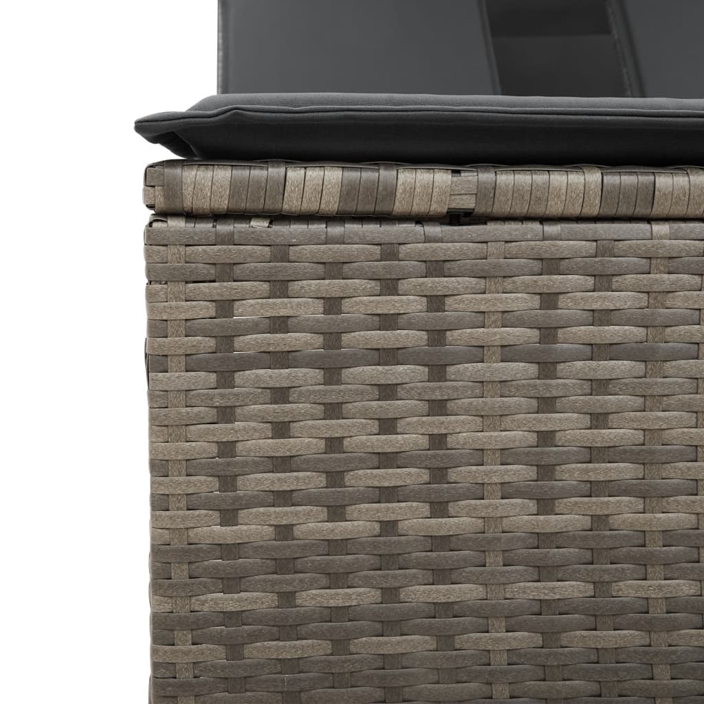 Ligbed 2-persoons met luifel en kussens poly rattan grijs is nu te koop bij PeponiXL, paradijselijk wonen!