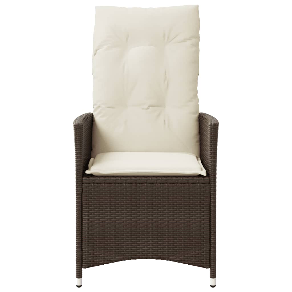 Tuinstoel verstelbaar met kussens poly rattan bruin is nu te koop bij PeponiXL, paradijselijk wonen!