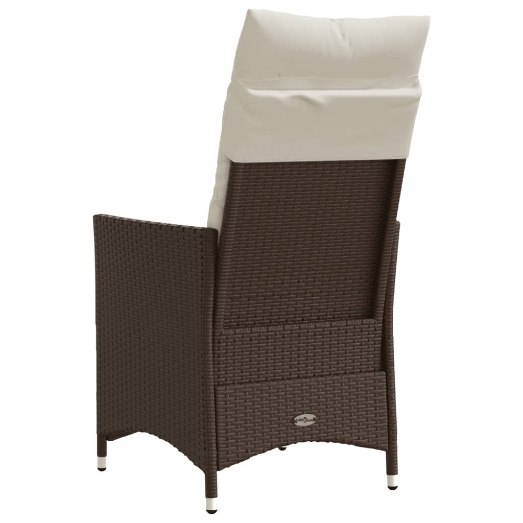 Tuinstoel verstelbaar met kussens poly rattan bruin is nu te koop bij PeponiXL, paradijselijk wonen!