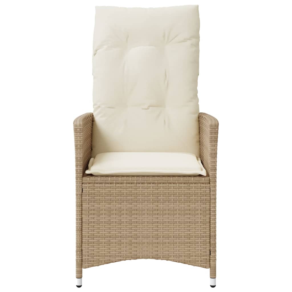Tuinstoel verstelbaar met kussens poly rattan beige is nu te koop bij PeponiXL, paradijselijk wonen!