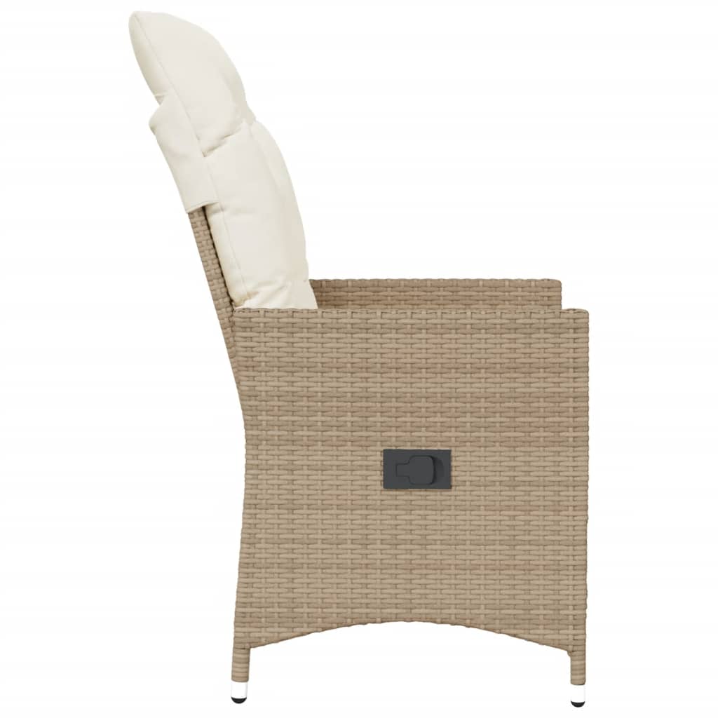 Tuinstoel verstelbaar met kussens poly rattan beige is nu te koop bij PeponiXL, paradijselijk wonen!