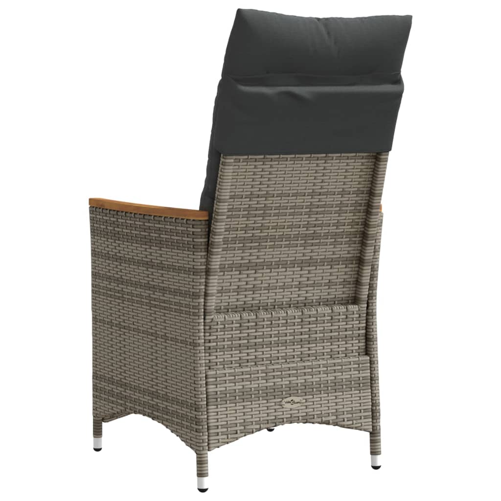 Tuinstoelen 2 st verstelbaar met kussens poly rattan grijs is nu te koop bij PeponiXL, paradijselijk wonen!